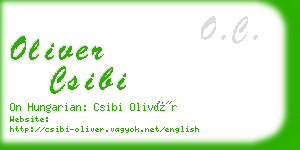 oliver csibi business card